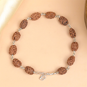 2 Mukhi Rudraksha Silver Wire Bracelet