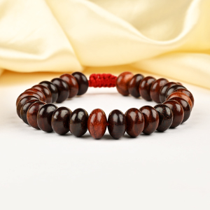Red Sandalwood Elliptical Adjustable Bracelet