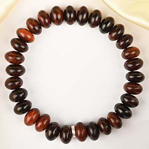 Red Sandalwood Elliptical Beads Bracelet