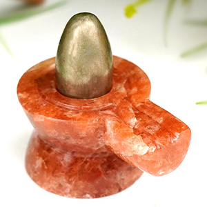 Parad Lingam with Red Jade Yonibase