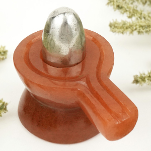 Parad Lingam in Red Jade Yoni Base Jalhari - 272 gms