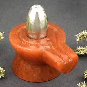 Parad Lingam in Red Jade Yoni Base Jalhari - 287 gms