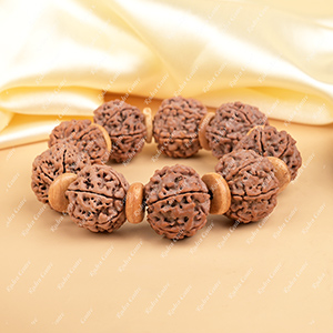 Buy 6 Mukhi Nepali Rudraksha Wooden Spacers Bracelet from Rudra Centre (Rudraksha Ratna) at reasonable prices.