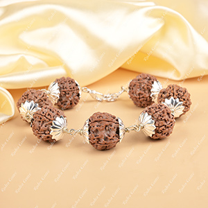 Buy 6 Mukhi Nepali Rudraksha 925 Silver Star Caps Bracelet from Rudra Centre (Rudraksha Ratna) at reasonable prices.