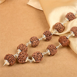 7 Mukhi Nepali Rudraksha 925 Silver Plain Caps Kantha Mala