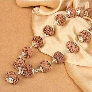 11 Mukhi Nepali Rudraksha 925 Silver Plain Caps Kantha