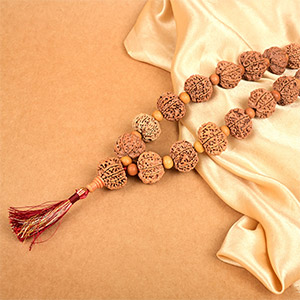 9 Mukhi Nepal Rudraksha x Sandalwood Beads Kantha Mala