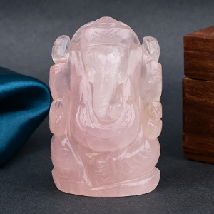 Rose Quartz Ganesha Idol - 146 gms