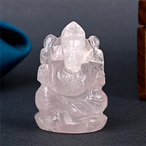 Rose Quartz Ganesha Idol - 30 gms