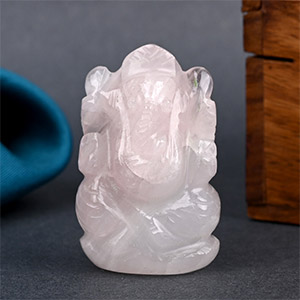 Rose Quartz Ganesha Idol - 33 gms