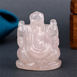 Rose Quartz Ganpati Idol - 58 gms