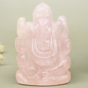 Rose Quartz Ganesha Idol - 58 gms