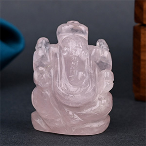 Rose Quartz Ganesha Idol - 49 gms