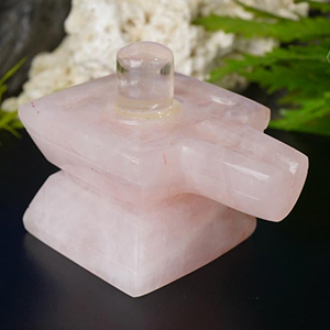 Sphatik Lingam with Rose Quartz Yoni Base
