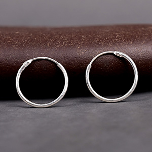 Plain Round Silver Earrings