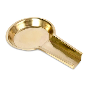 Round Abhishek Tray In Brass