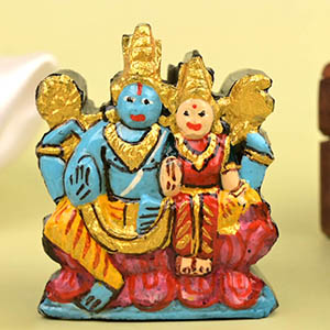 Laxmi Narayan Shaligram Murti (Painted)
