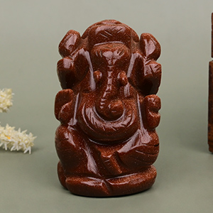 Sunstone Ganesha Idol - 80 gms