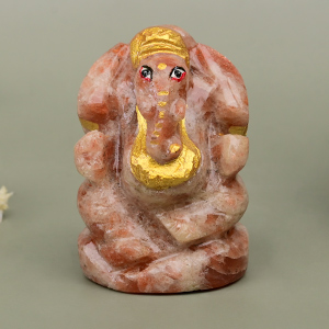 Natural Sunstone Ganesha Idol - 76 gms