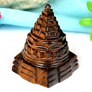 SYT49 Shree Yantra in Tiger Eye Stone 40 gms I