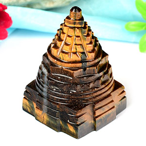 Shree Yantra in Tiger Eye Stone 68 gms