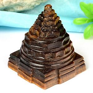 Shree Yantra in Tiger Eye Stone 67 gms I