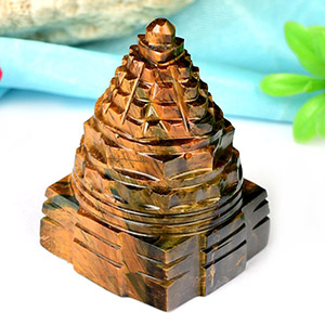 Shree Yantra in Tiger Eye Stone 65 gms