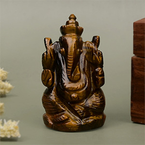 Tiger Eye Ganesh Idol - 61 gms