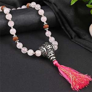 Buy Rose Quartz & 7 Mukhi Rudraksha Mala from Rudra Centre (Rudraksha Ratna) at reasonable prices.