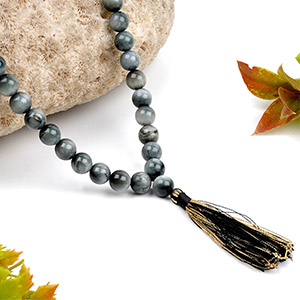 Grey Cat's Eye Mala