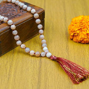 Natural Sunstone Knotted Mala