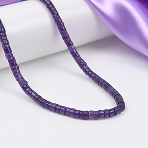 Amethyst Cylinder Beads Necklace