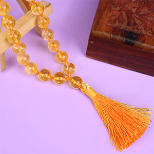Natural Yellow Citrine Mala - 10 mm