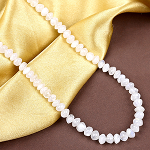 Rainbow Moonstone Elliptical Beads Necklace - 6 mm