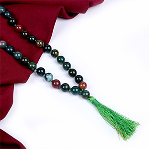 Natural Bloodstone Mala - 8 mm