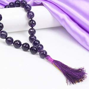 Amethyst Faceted Beads Knotted Mala