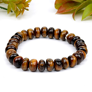 Tiger Eye Elliptical Beads Bracelet