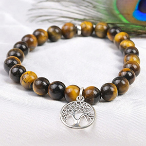 Tiger Eye Tree of Life Trinklet Bracelet
