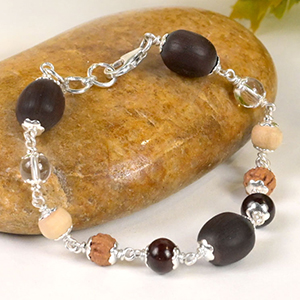 Panch Bhoota 925 Silver Flower Caps Bracelet