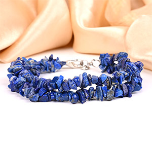 Lapis Lazuli Uncut Beads Bracelet - Double Layer