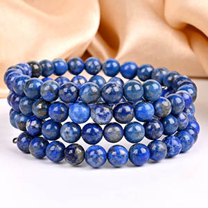 Lapis Lazuli Spiral Stack Bracelet - 6 mm