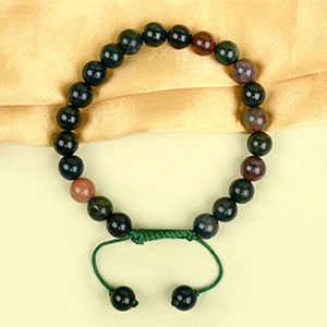 Natural Bloodstone Adjustable Bracelet - 8 mm