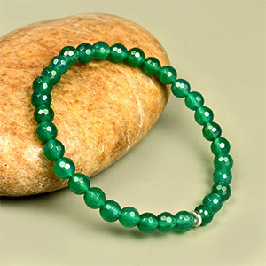 Faceted Green Onyx Bracelet - 6 mm