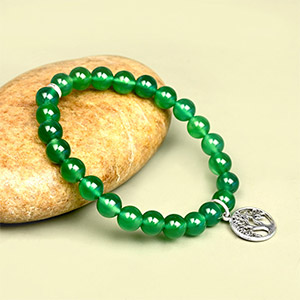 Green Onyx Tree of Life Bracelet - 8 mm