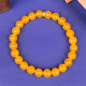 Natural Yellow Jade Bracelet - 8 mm