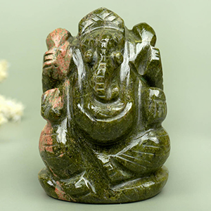 Unakite Ganesha Idol - 118 gms