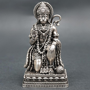Blessing Hanuman 925 Silver Idol (Oxidized)