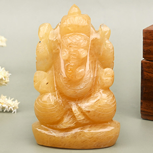 Yellow Jade Ganesh Idol - 99 gms