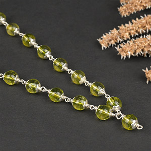 Peridot 925 Silver Mala