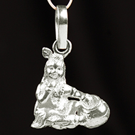 Radha Krishna Locket - in Pure Silver - Design IV